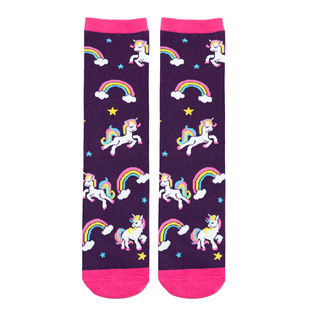 女士Unicorn独角兽彩虹中筒女袜OP