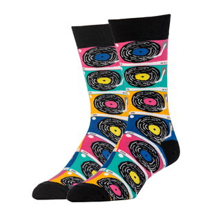 Record Socks把唱片放在袜子上音乐男袜OO That 舒适棉质Put