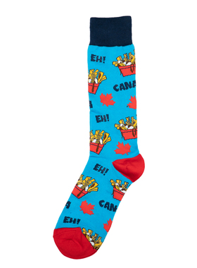 舒适棉质CANAD薯条枫叶图案防臭男袜DH155