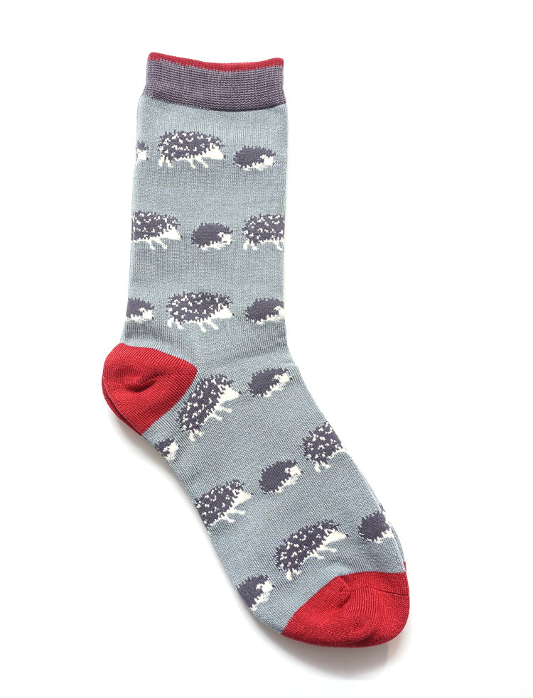 竹纤维抗菌防臭透气刺猬母子Hedgehogs无骨对目中筒女袜THO070