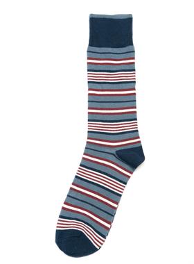 舒适棉质条纹图案中筒男袜BL076