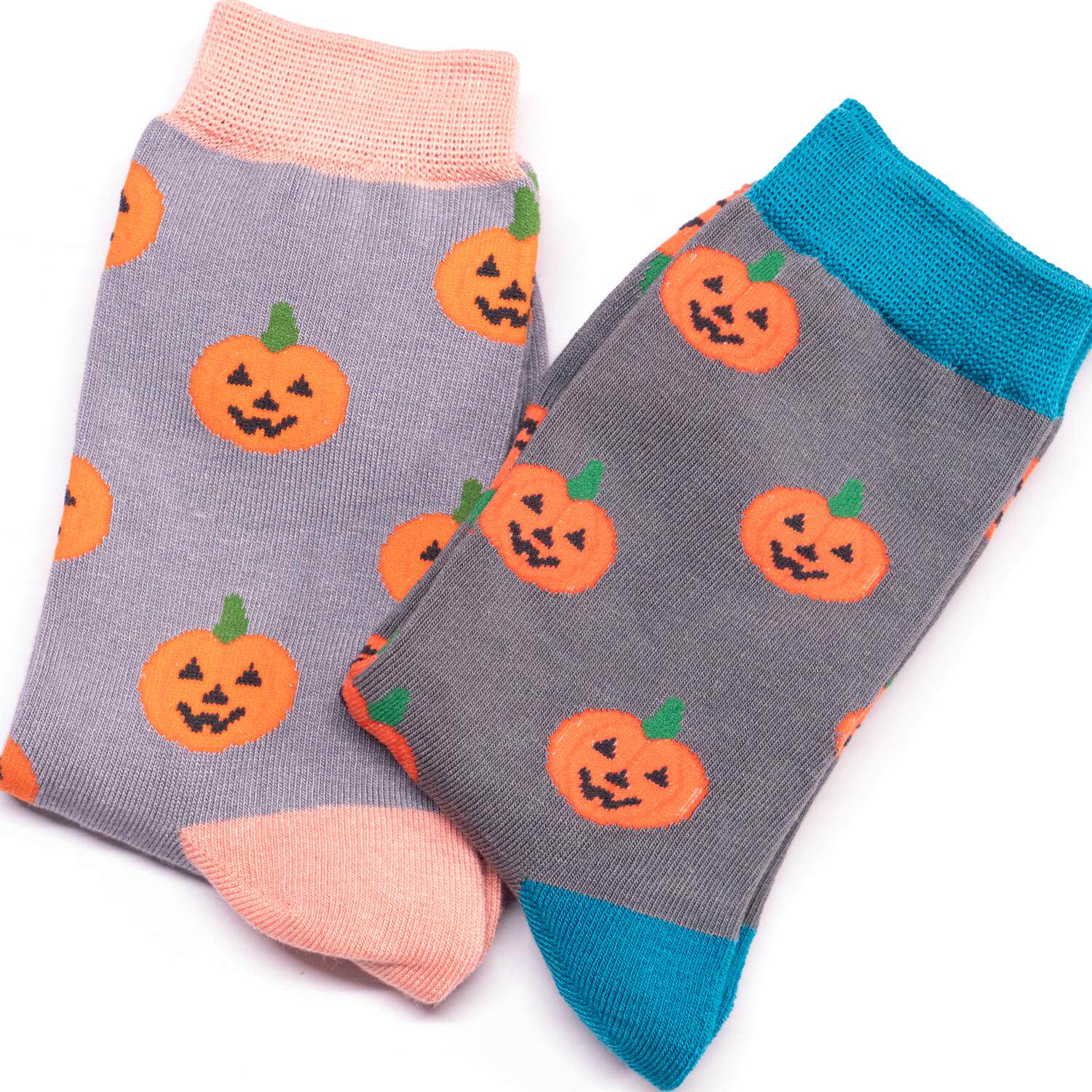 MS竹袜竹纤维防臭Halloween Pumpkins万圣节南瓜男女情侣中筒袜MR