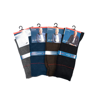 春夏薄棉素色黑色藏青色棕色正装 无骨对目对口中筒男袜4色AD042