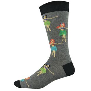 竹袜竹纤维抗菌排湿防臭透气夏威夷草裙舞跳舞女郎中筒男袜BA002