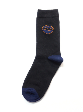 舒适棉质红唇印嘴唇图案淑女袜LU024