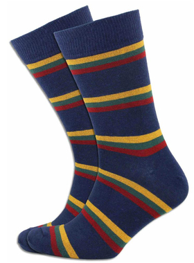 舒适棉质无骨对目兰开斯特公爵条纹中筒男袜潮袜he Regimental