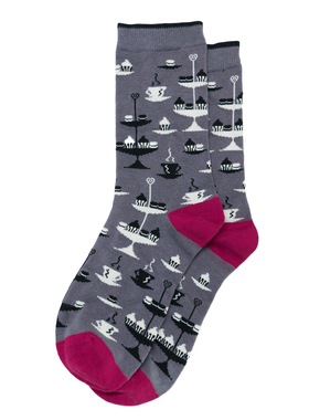 女士竹纤维抗菌防臭透气下午茶咖啡甜点蛋糕无骨对目女袜THO318