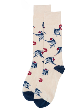 海岛风情PIMA比马棉无骨对目Marlin马林鱼旗鱼圣诞节对口男袜TBM