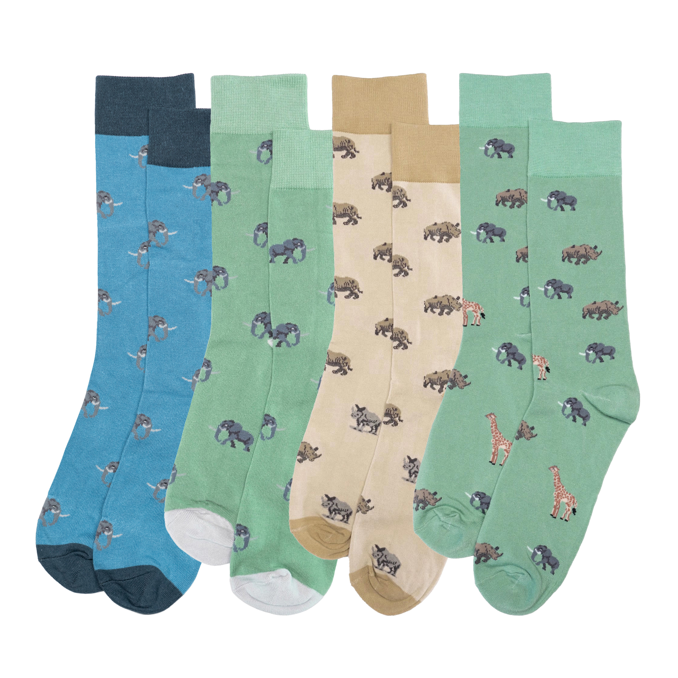 竹袜抗菌防臭ELEPHANT大象Rhinoceros犀牛Giraffe长颈鹿男袜HT