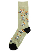 竹纤维抗菌防臭透气吸湿兔耳袋狸兔袋狸图案中筒绅士男袜BA117