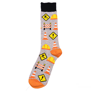 道路施工交通警示Work Roadworks Traffic Cone socks男袜DH267