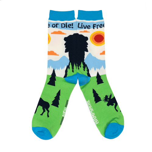 男袜薄棉Live Free or Die不自由毋宁死新罕布什尔州地标老人岩