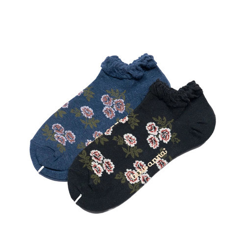 女士春夏薄棉花朵花卉Flower脚踝船袜短袜浅口女袜趣趣TU