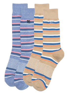 舒适棉质脚跟脚尖毛圈缓冲足弓平衡拱抗疲劳条纹中筒男袜JO07173