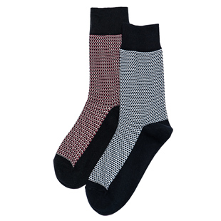 Stitch镶色切线缝工艺撞色千鸟格斑点男袜TR031 舒适棉质Contrast