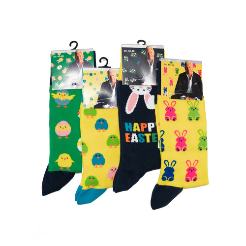 男袜全棉薄棉复活节彩蛋兔子Easter Bunny无骨对目对口 AD038