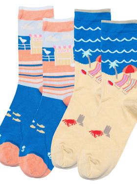 竹袜竹纤维抗菌防臭透气排湿海滨沙滩度假无骨对目中筒女袜THO376