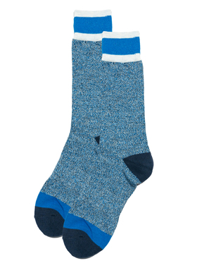 舒适足尖足跟毛圈缓冲足弓平衡拱防疲劳麻溜雪花蓝春秋男袜HA205