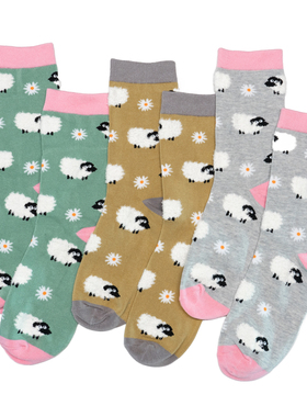 竹袜抗菌防臭black nosed sheep萌宠瓦莱黑脸羊可爱绵羊女袜HT