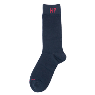 舒适棉质纯色海军蓝色藏蓝色无骨对目无缝袜头中筒男袜HP001