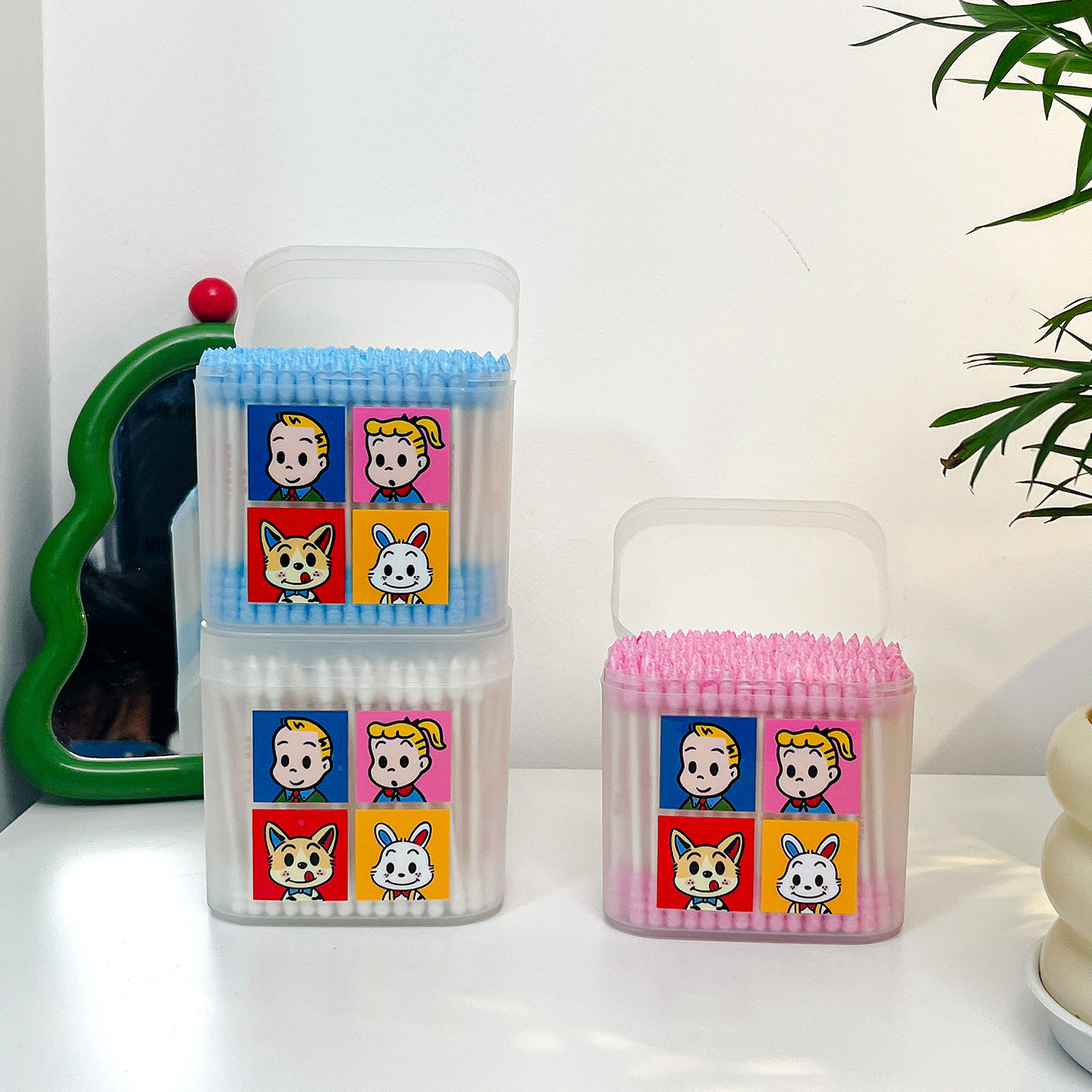 可爱卡通双头化妆棉签家用一次性卸妆清洁棉签棒掏耳朵专用棉花棒,家庭/个人清洁工具,棉签/棉棒/棉包,淘宝优惠券,粉丝福利购,淘宝优惠卷