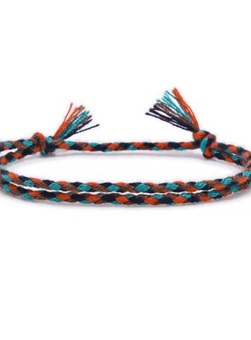 极超细编织手绳日式手链同款男女手工编织手环棉绳民族风闺蜜一对