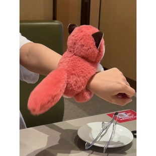 小狐狸拍拍手环毛绒玩具啪啪圈趴趴玩偶手腕啪啪圈抱手公仔拍拍圈