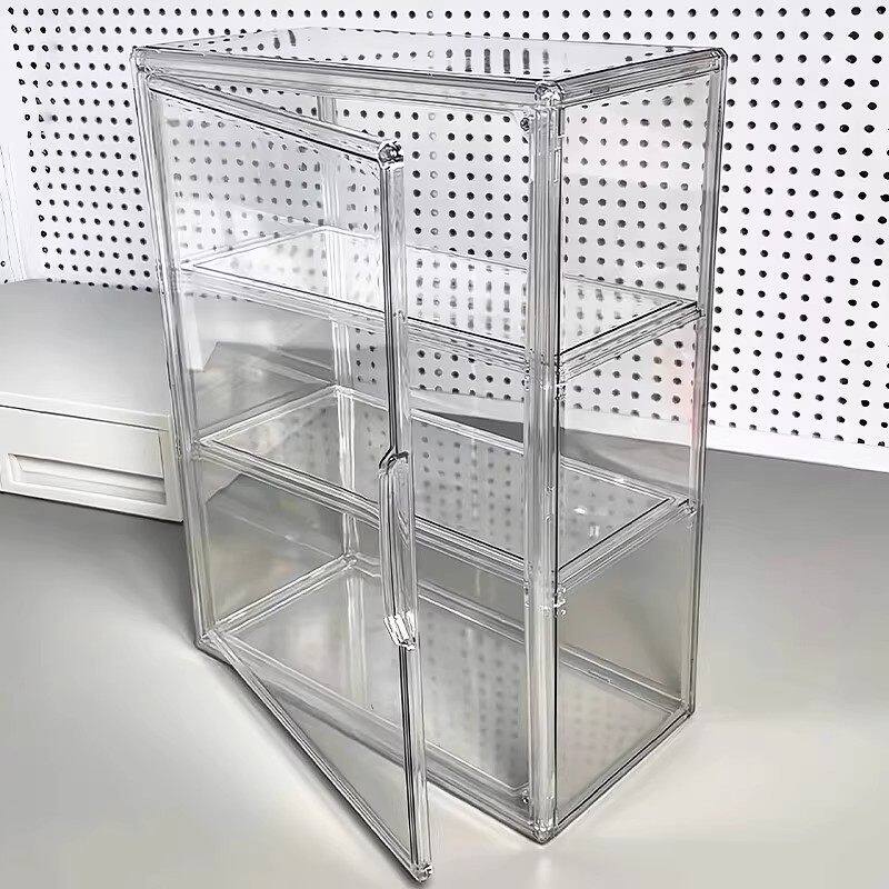 桌面收纳盒小痛柜吧唧整理展示透明塑料压克力防尘大容量谷子模型