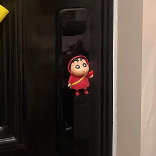 蜡笔小新入户门把手装饰公仔摆件挂件大门外智能密码锁乔迁新居