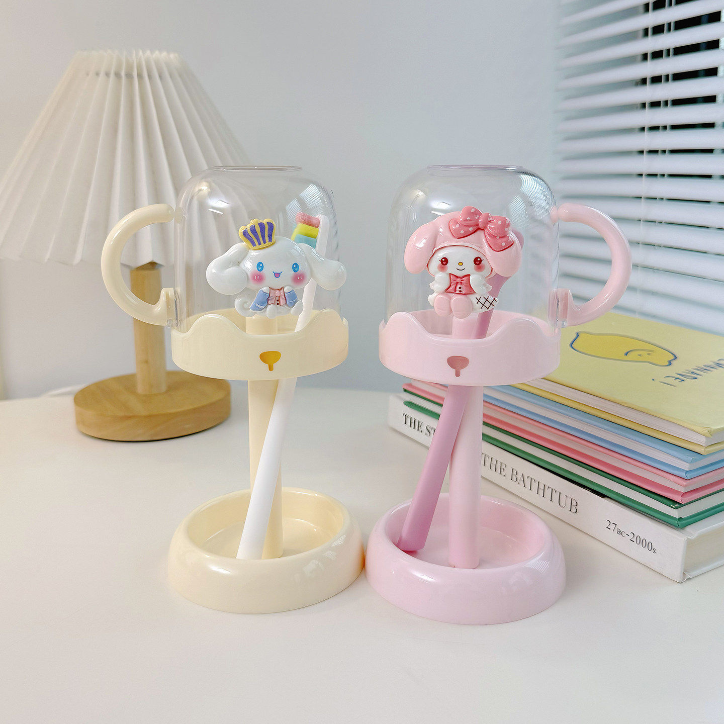 儿童漱口杯学生刷牙杯牙刷牙膏收纳架子卡通美乐蒂电动牙刷置物架