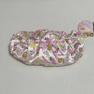 日系可爱san-x轻松熊rilak kuma玫瑰系列绸缎笔袋文具收纳笔袋