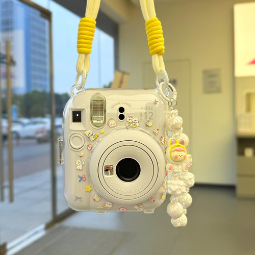 拍立得mini12/11/迷你SE保护壳挂绳贴纸适用富士相机保护套收纳