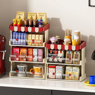 茶包收纳盒茶水间吧台咖啡胶囊茶叶置物架抽屉式办公室桌面零食架