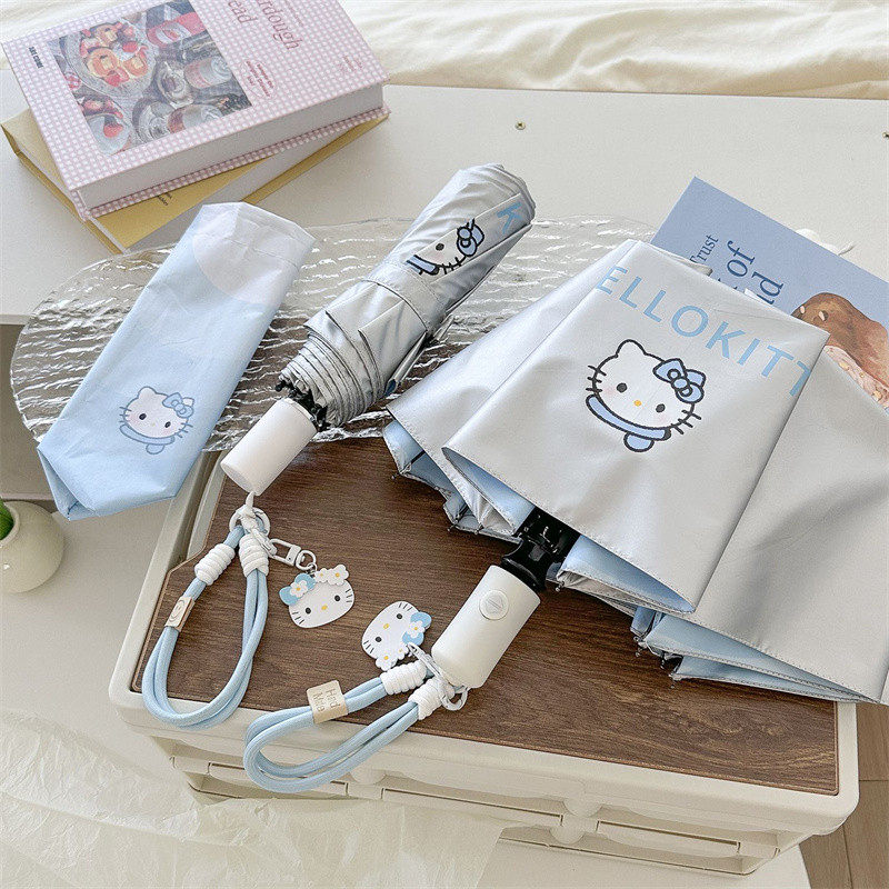 hellokitty全自动钛银雨伞凯蒂猫渐变遮阳伞防晒防紫外线太阳伞女,居家日用,伞,淘宝优惠券,粉丝福利购,淘宝优惠卷