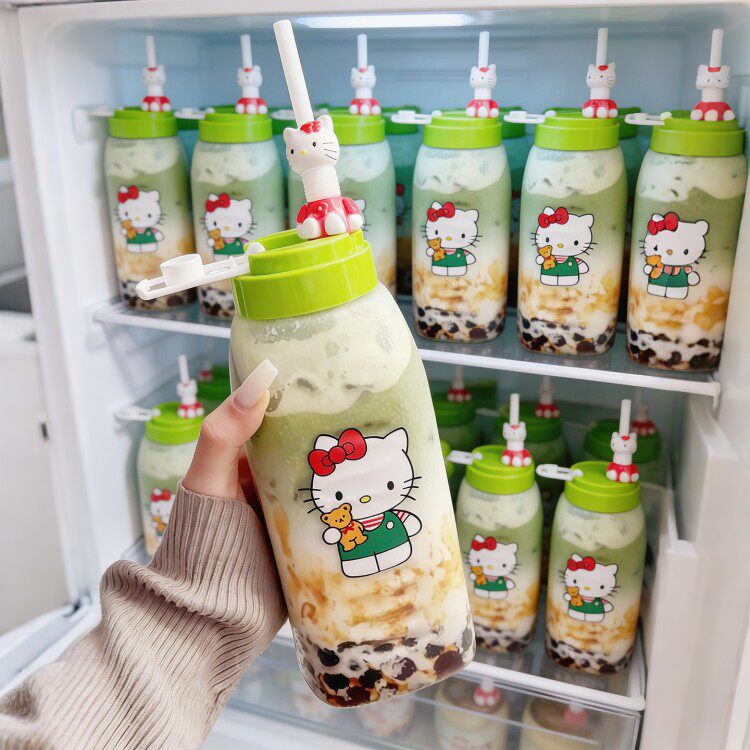 猫咪水杯冷水壶家用放冰箱大容量冷泡茶冷萃杯外出可携式随行杯