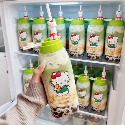 猫咪水杯冷水壶家用放冰箱大容量冷泡茶冷萃杯外出可携式随行杯