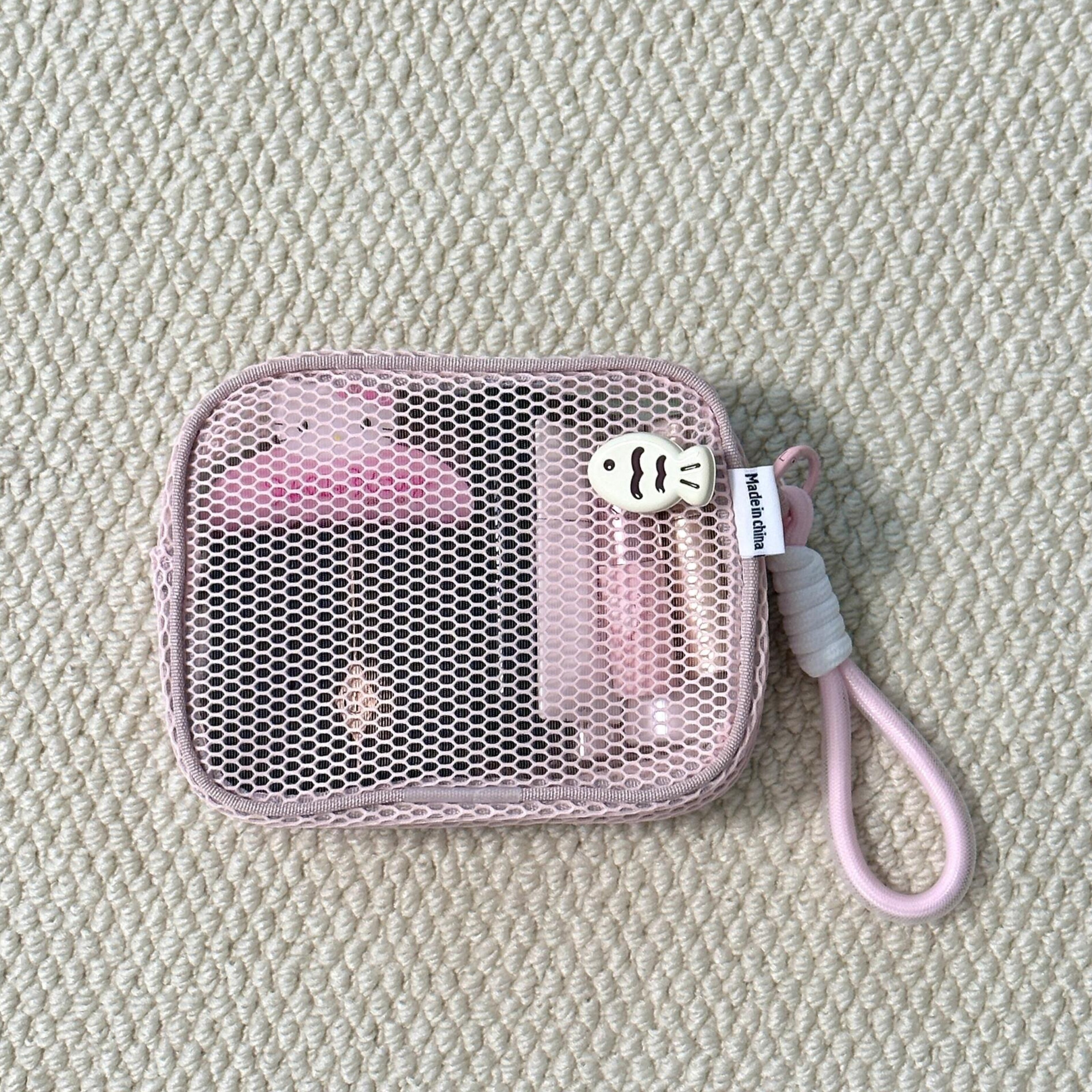 粉色网布手提收纳袋大容量幼儿园学生宿舍化妆品口红洗漱旅行便携,收纳整理,其他收纳袋,淘宝优惠券,粉丝福利购,淘宝优惠卷