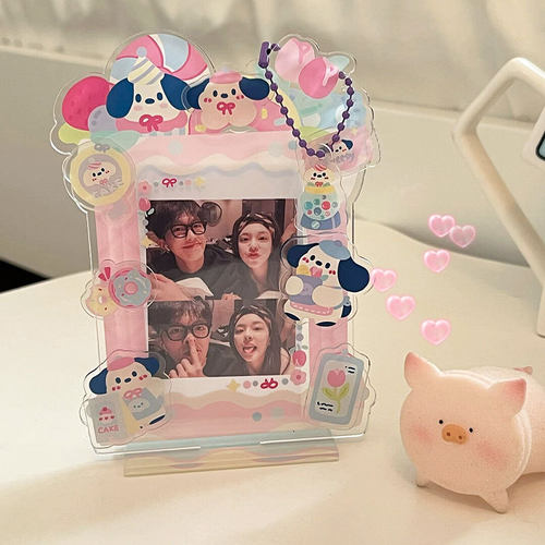 插卡立牌拍立得相框摆台亚克力展示架3寸照片爱豆小卡收纳相框