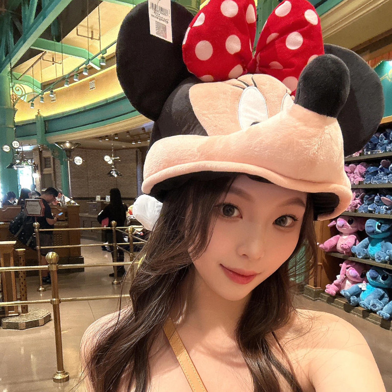米奇米妮帽子旅游拍照氛围感装饰道具情侣情侣可爱卡通大头套帽子