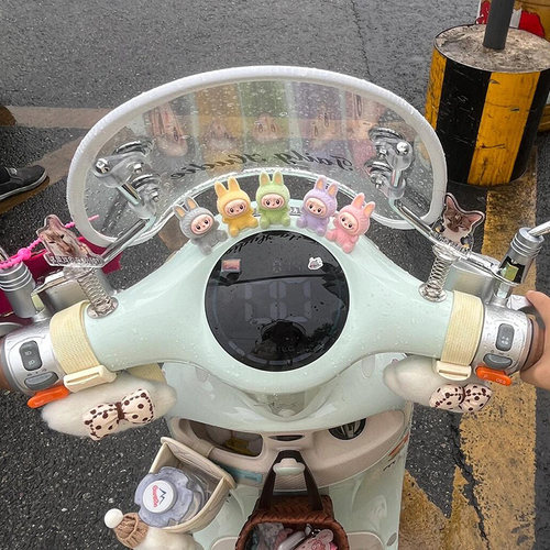 labubu电动车装饰小配件仪表盘diy摆件可爱装饰电瓶车改造爱玛