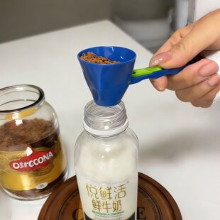 定量挖取!咖啡勺滑动量勺可携式过滤漏斗咖啡器具蛋白粉防漏勺子