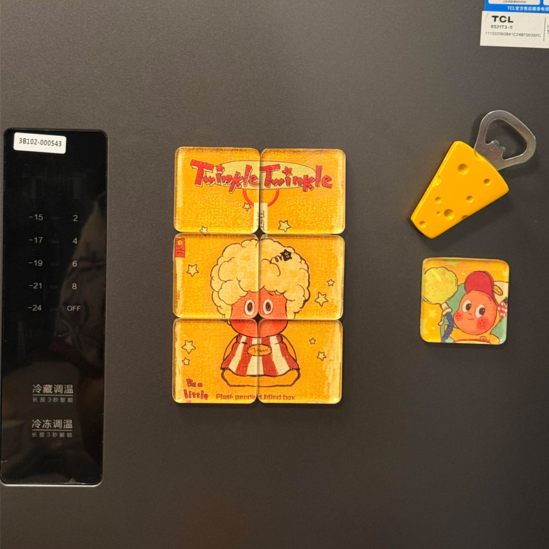 【废物利用】盲盒冰箱贴diy配件亚克力磁贴材料包自制冰箱装饰品