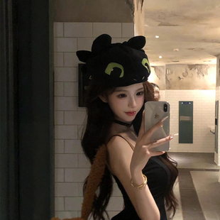 环球影城无牙仔帽子情侣闺蜜夏季旅游拍照神器显脸小可爱夏天成人