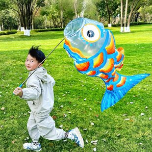 捕风网飞鱼风筝儿童手持diy材料包2026新幼儿园户外儿童创意玩具