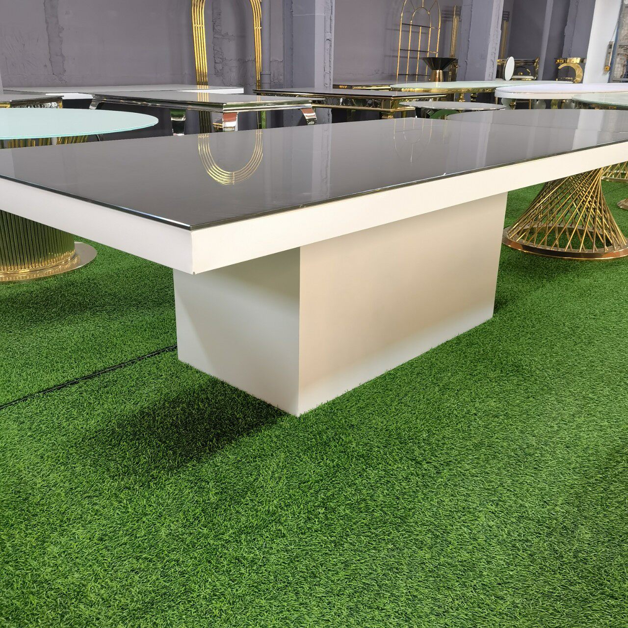 不锈钢餐桌婚庆桌台宴会餐桌椅长方形餐桌现代简约餐台厂家直销