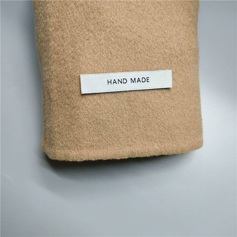 新款hand made高密织唛大衣西装外套羽绒服毛衣袖标定做洗水布标