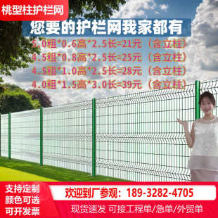 桃型柱护栏网网格家用小区别墅花园围栏厂区隔离养殖网铁丝网