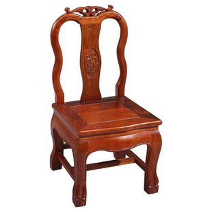 实小H1K1Z_16木矮椅子靠背椅儿童小板凳红木色婚庆椅家用客厅 新品