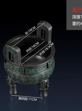 客厅装饰黄铜克鼎摆件办公室招财铜鼎纯青铜器摆件家用纯铜鼎香炉