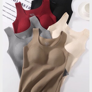 多情猫2024秋冬新款羊绒蚕丝保暖背心免穿文胸罩杯一体式无钢圈